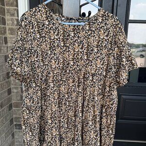Women's Brown & Tan Patterned Dress